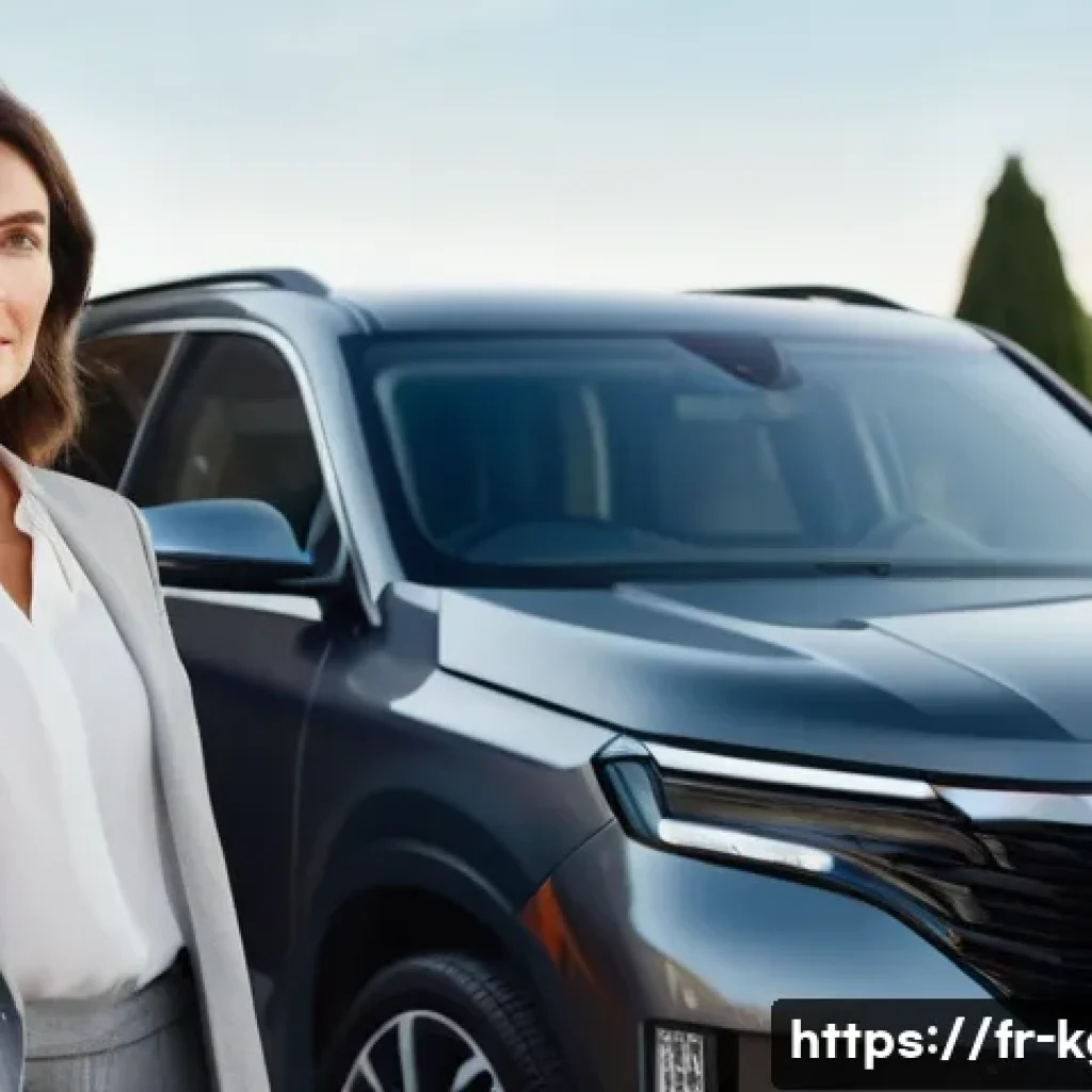 쌍용 토레스의 보험료 비교 - **Prompt:** A serene and realistic photo depicting a middle-aged French woman with a confident and c...