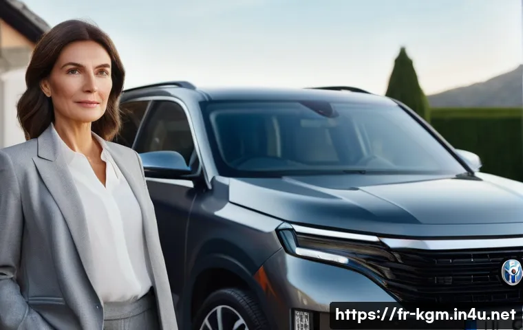 쌍용 토레스의 보험료 비교 - **Prompt:** A serene and realistic photo depicting a middle-aged French woman with a confident and c...