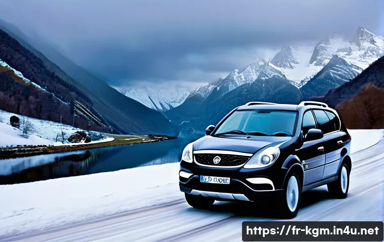 쌍용 렉스턴의 사계절 주행 테스트 - **Prompt: All-Weather Family Adventure in the Ssangyong Rexton**
    "A majestic Ssangyong Rexton SU...