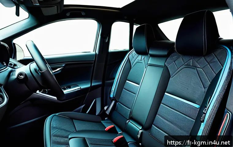 쌍용 티볼리 전용 액세서리 추천 - A modern SsangYong Tivoli interior featuring custom-fit neoprene seat covers in sleek black with sub...